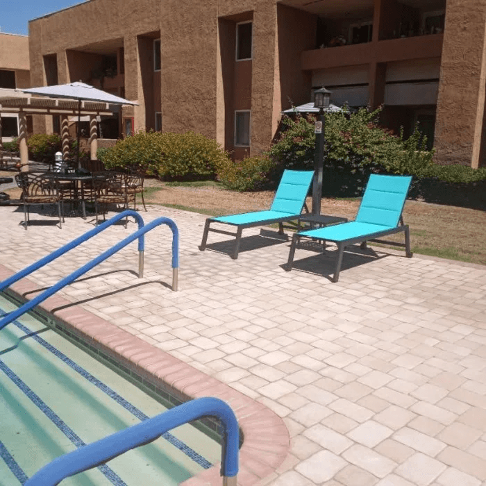 【SALE】PURPLE LEAF Outdoor Chaise Lounge Aluminum with Side Table and Wheels Reclining Chair