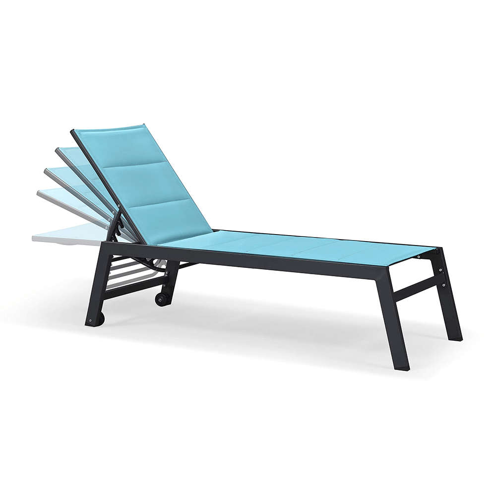 【SALE】PURPLE LEAF Outdoor Chaise Lounge Aluminum with Side Table and Wheels Reclining Chair