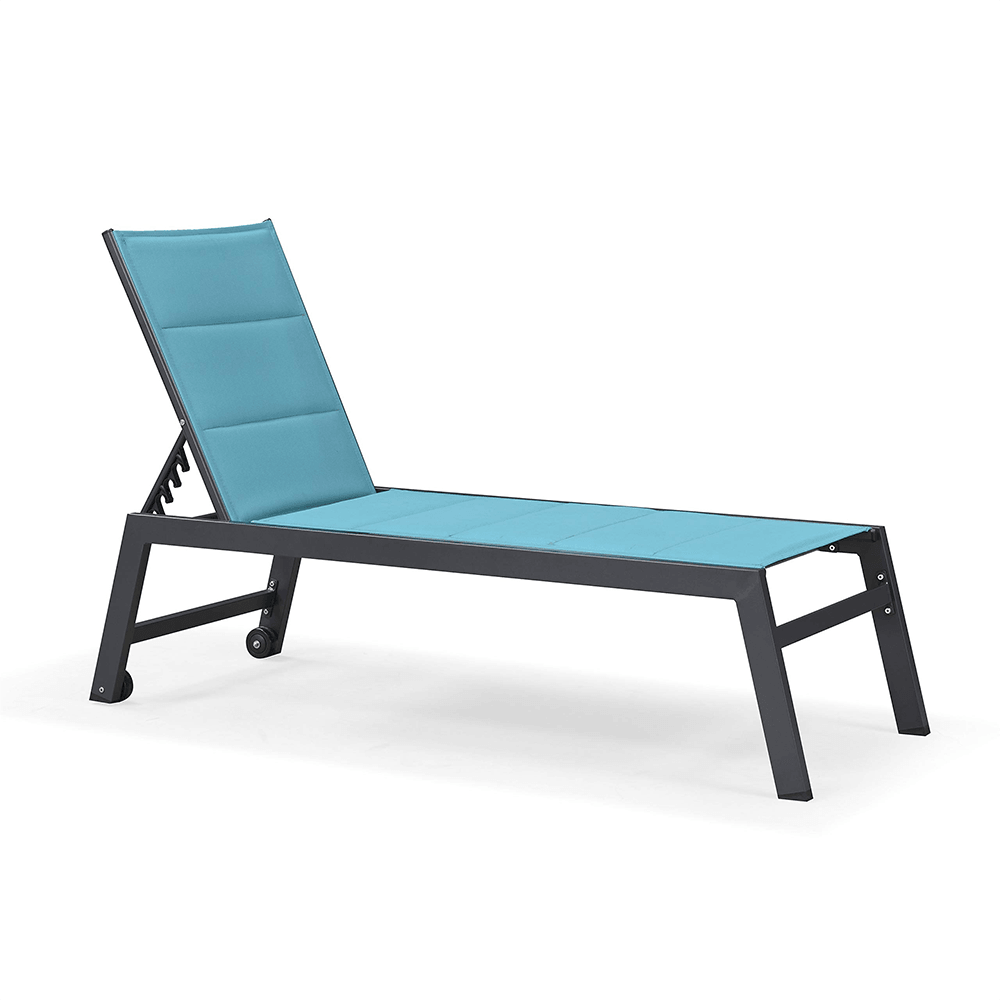 【SALE】PURPLE LEAF Outdoor Chaise Lounge Aluminum with Side Table and Wheels Reclining Chair