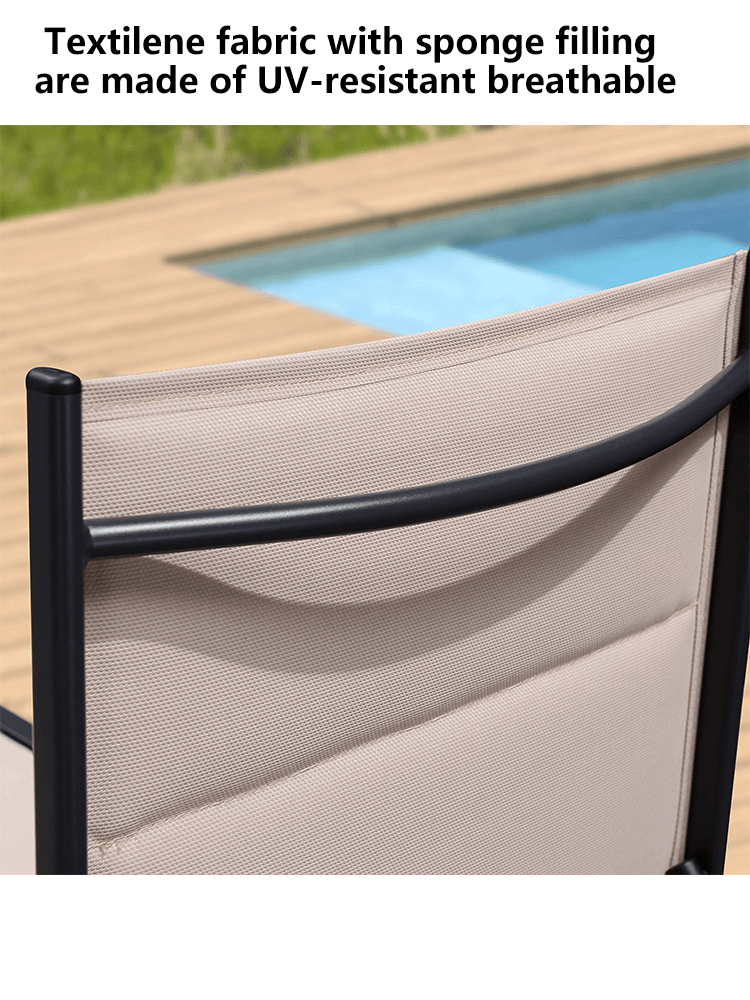 【SALE】PURPLE LEAF Outdoor Chaise Lounge Aluminum with Side Table and Wheels Reclining Chair