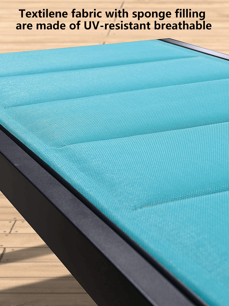 【SALE】PURPLE LEAF Outdoor Chaise Lounge Aluminum with Side Table and Wheels Reclining Chair
