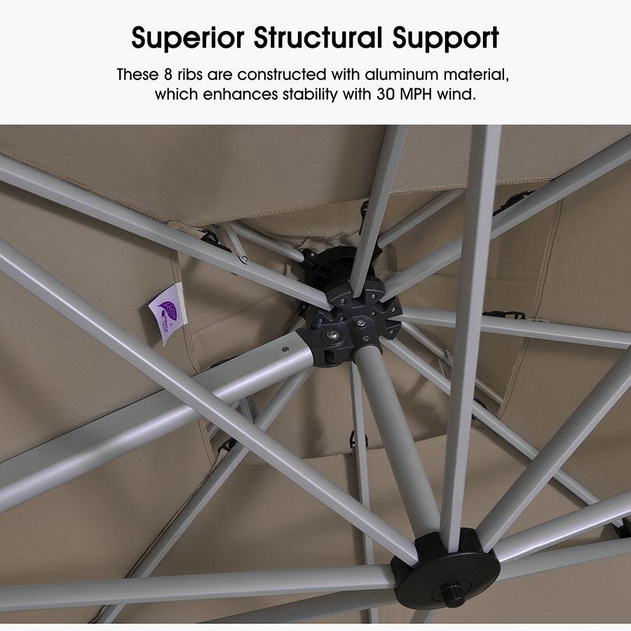 Clearance - PURPLE LEAF OPEN BOX Large Round Patio Cantilever Umbrella for Deck, Pool, Backyard