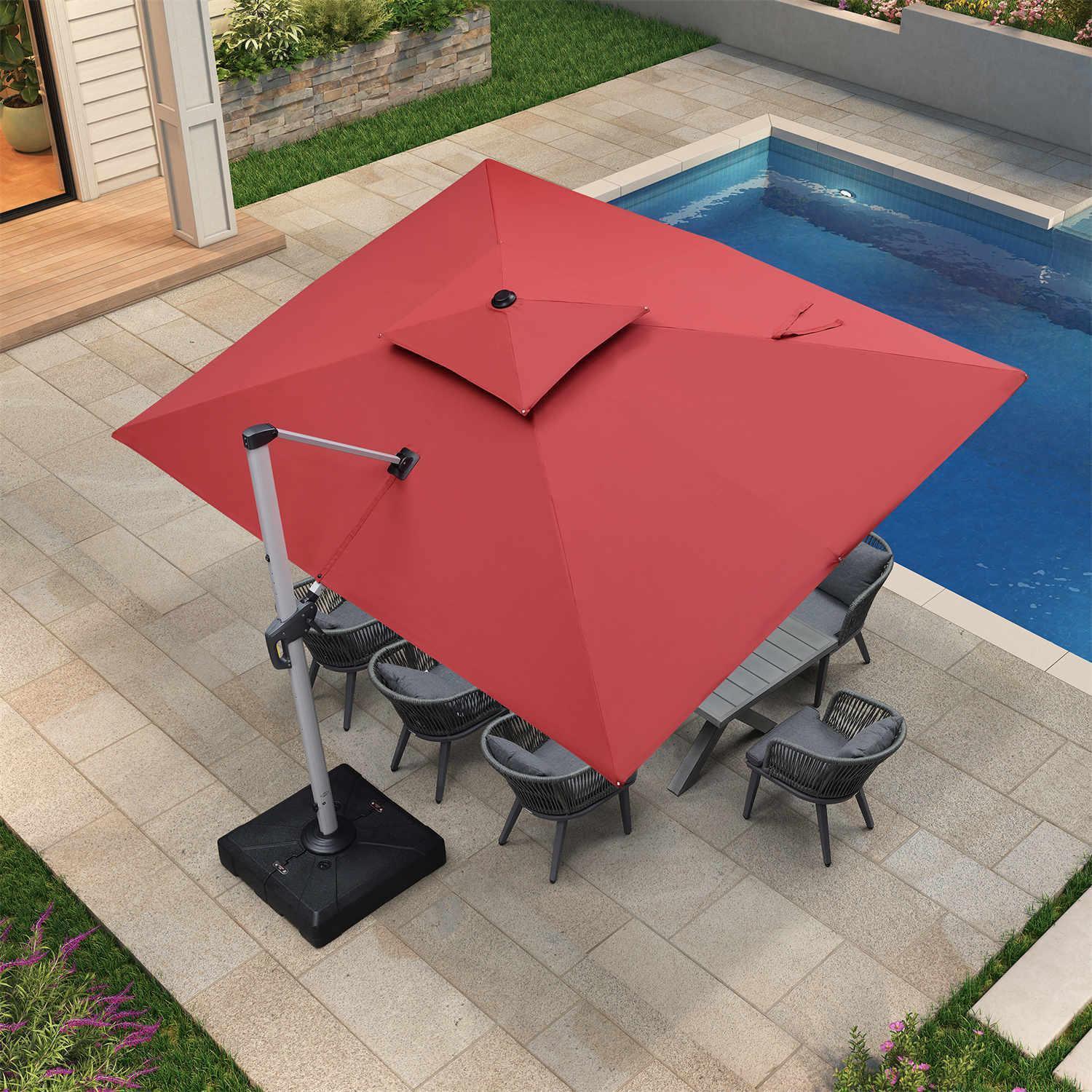 PURPLE LEAF Large Rectangular Porch Umbrella Outside Cantilever Patio Yard Umbrella